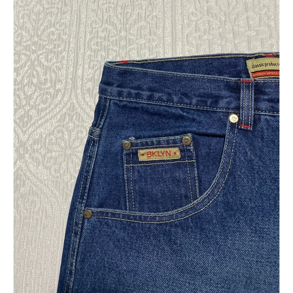 Vintage Brooklyn Xpress Jeans Men's 40x34 Blue Wide Leg‎ Carpenter Denim Y2K